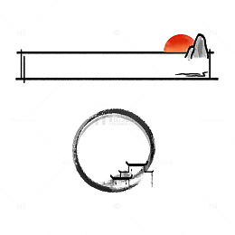 水墨画国画风格文本框免扣元素