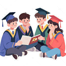 毕业季学生元素