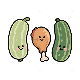菜瓜鸡腿冬瓜卡通