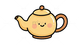 小茶壶卡通手绘素材