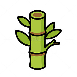 卡通竹子植物标识