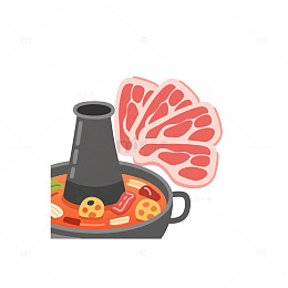 火锅肉片铜锅 1