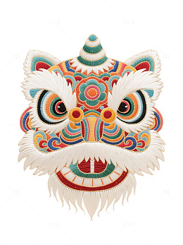 刺绣狮子中式