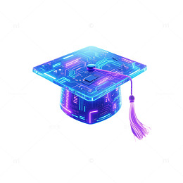毕业季高考学生元素离校毕业学位帽