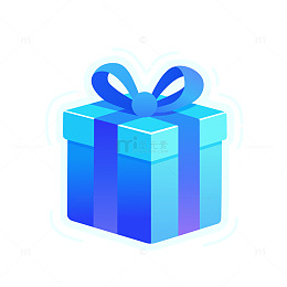 彩色渐变礼物元素贴纸