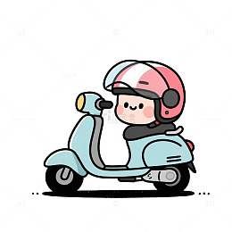 头盔和电动车元素