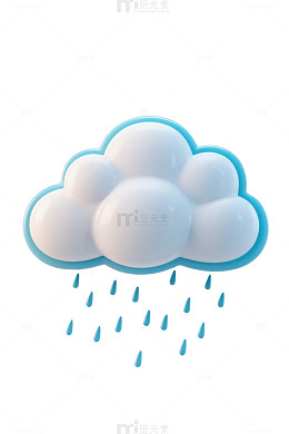 云朵下雨卡通图标