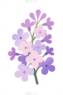 丁香花卡通图标