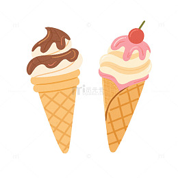 夏天冰淇淋甜筒海报元素