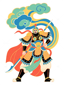 武将神仙门神卡通将军