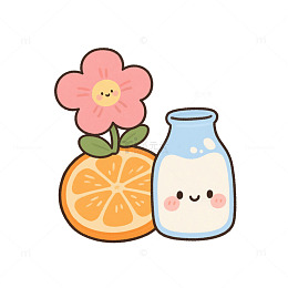 牛奶橘子花朵