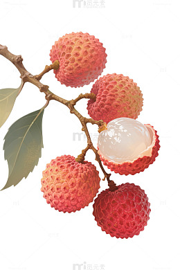 荔枝手绘国风图