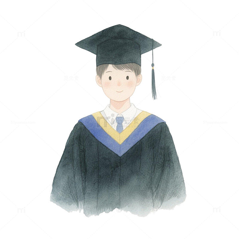 插画学生毕业