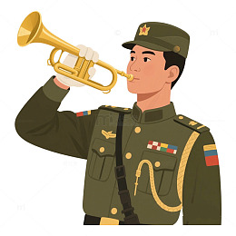 建党节金色号角元素