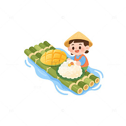 芒果糯米饭竹筏