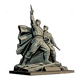 军人雕塑革命雕塑免抠元素