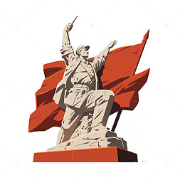革命雕塑手绘元素
