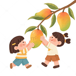 夏天元素水果采摘芒果元素