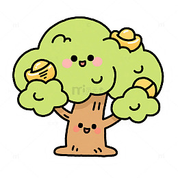 发财树卡通手绘