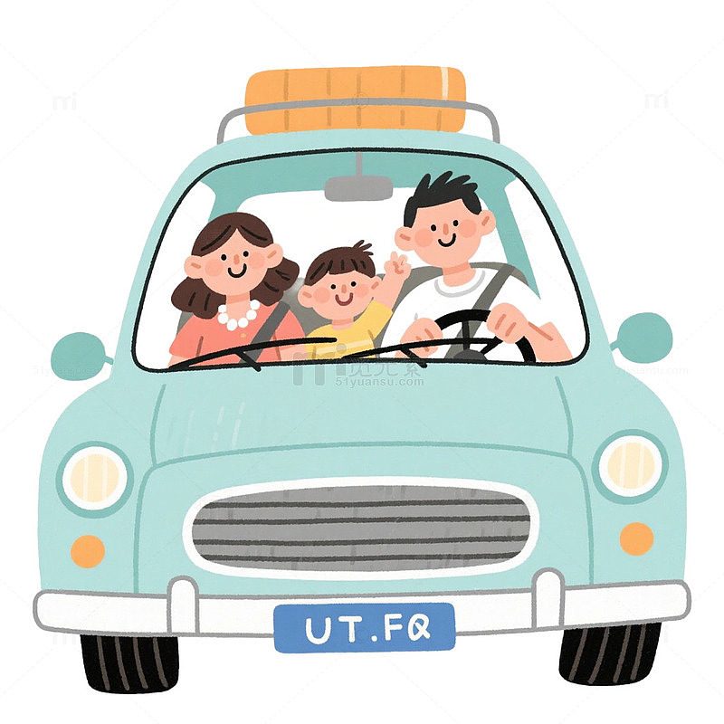 一家人外出旅行免抠元素