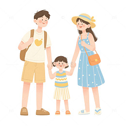 一家人外出旅行旅游免抠元素