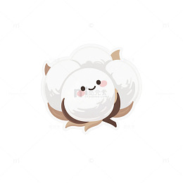 白色棉桃笑脸