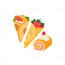 可丽饼草莓卷