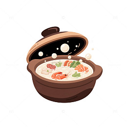 砂锅粥沸腾米浆
