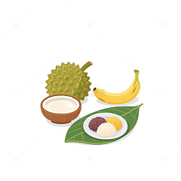 榴莲椰浆三色糯米