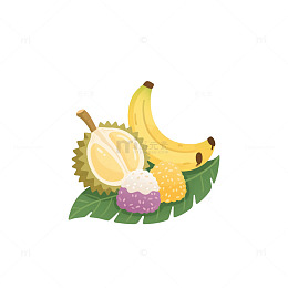 榴莲椰浆三色糯米1