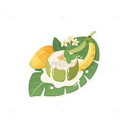 芒果花糯米椰浆流动