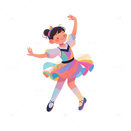 跳芭蕾舞女孩子卡通