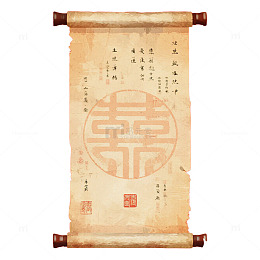 旧纸质感中国风古风卷轴边框