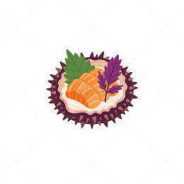 海胆刺身壳盛橙黄肉