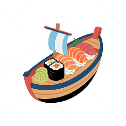 刺身船三文鱼寿司船