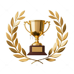 金色荣誉奖杯表彰图标