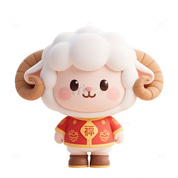 羊ip动物可爱插画立体过年元旦
