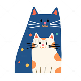 简约插画风猫咪