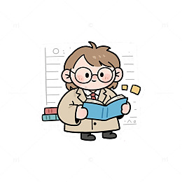 书本眼镜学者拟人