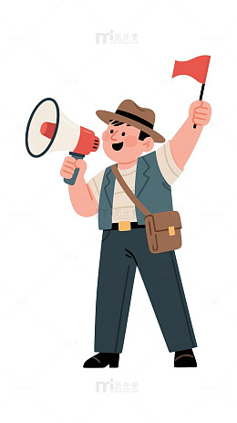 夏天旅游导游元素