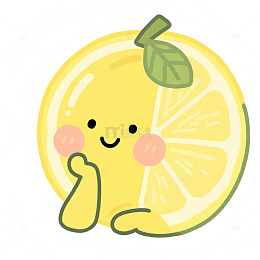托腮的柠檬卡通