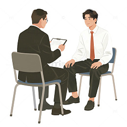 手绘卡通面试招聘免抠元素