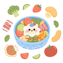 果蔬奶肉拌卡通2