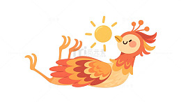 凤凰晒太阳白底