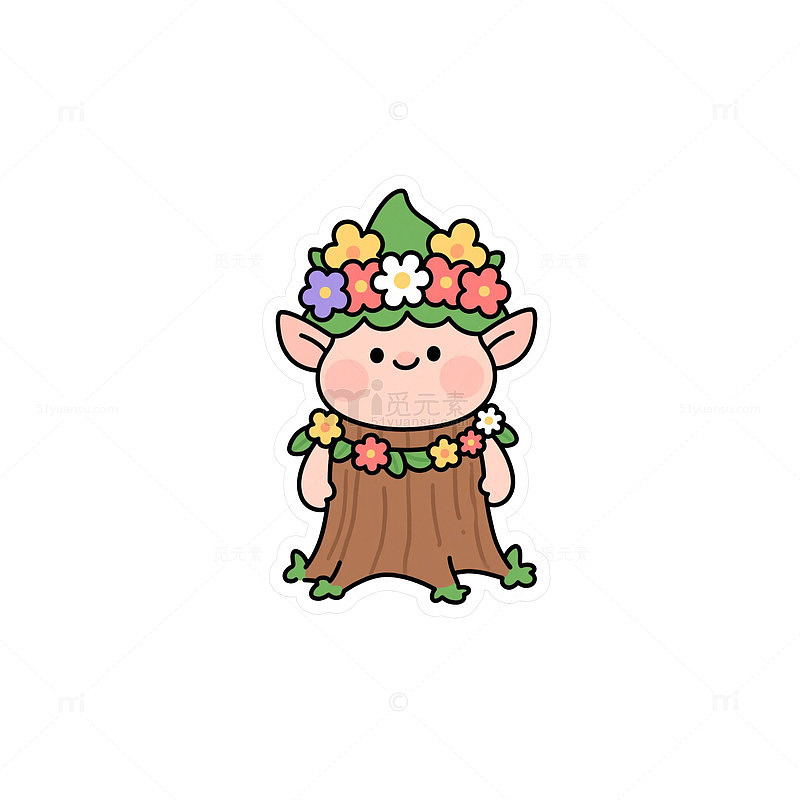 戴花环树墩1