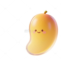 3D玻璃马卡龙色系芒果