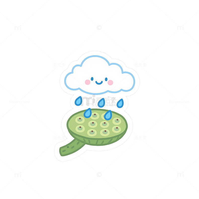莲蓬头云朵雨滴1