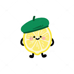 绿色贝雷帽的柠檬