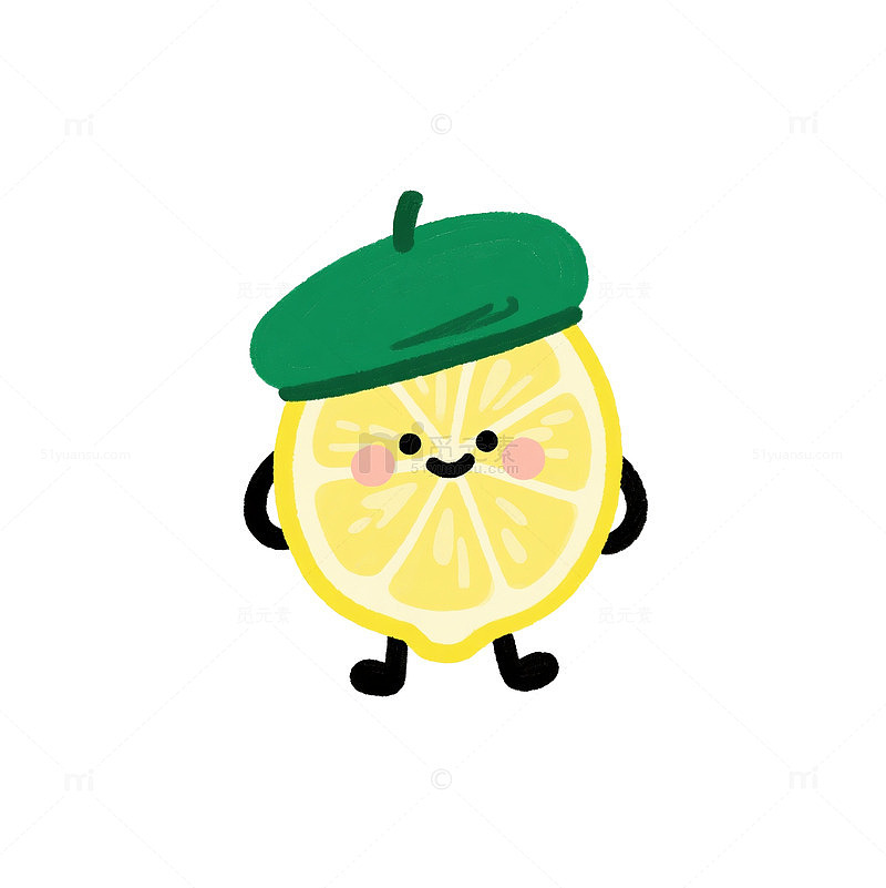 绿色贝雷帽的柠檬