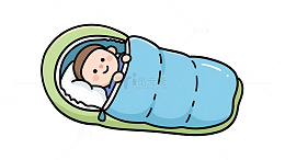 睡袋男孩卡通可爱